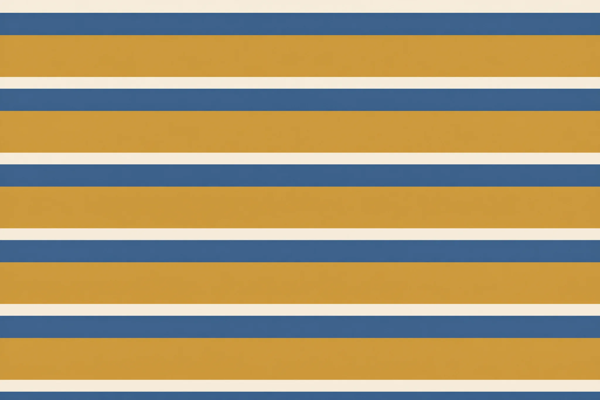 The Band Uneven pattern laid flat: horizontal bands of four deliberately different widths repeating in a fixed rhythm, three colours, hard edges between bands, no gradient